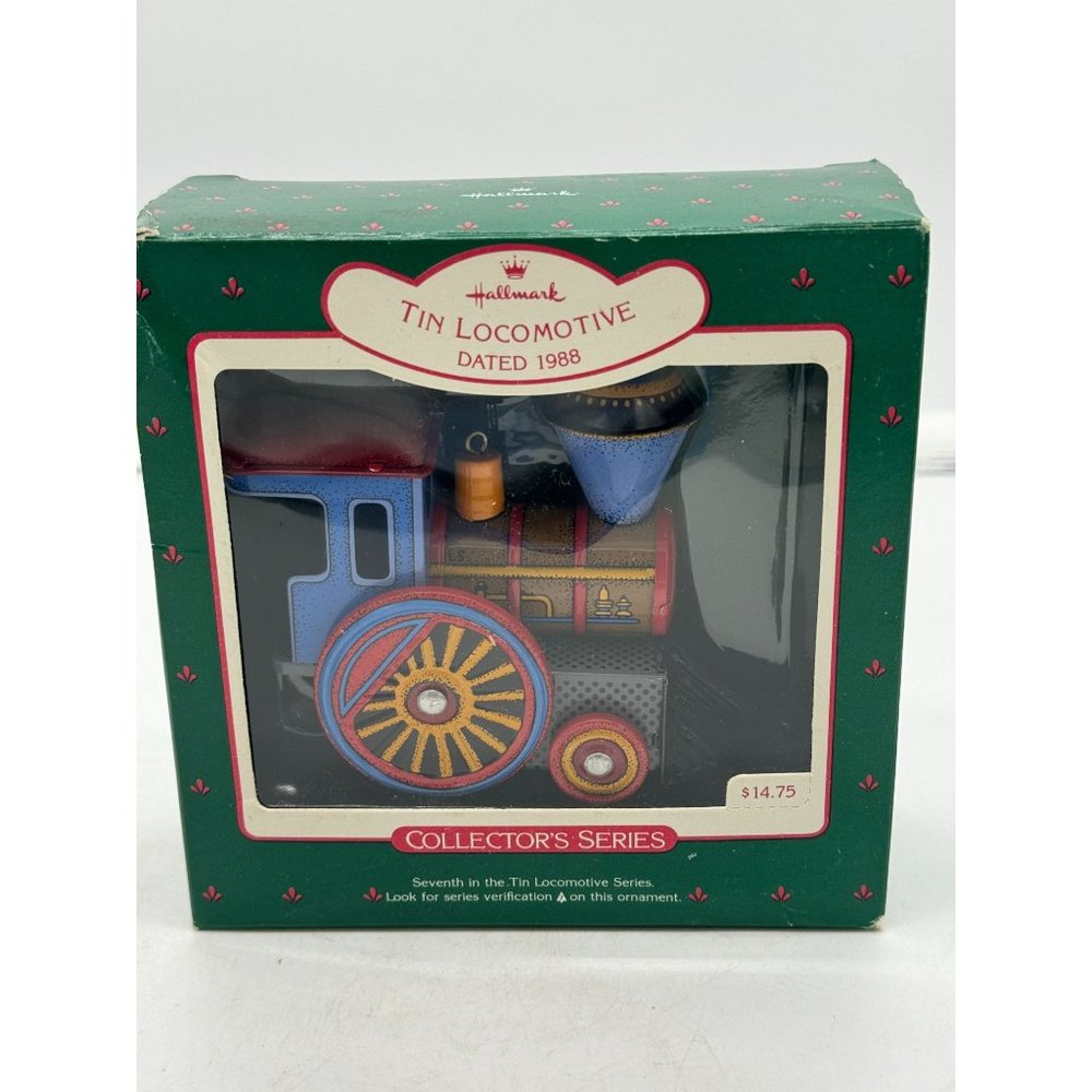 Vintage 1988 Hallmark Tin Locomotive Train Christmas Ornament